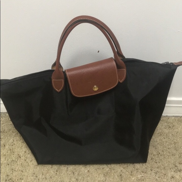 Longchamp Handbags - Longchamp Le Pliage Nylon Collection Black Tote